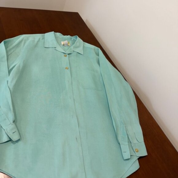 Talbots Tops - Talbots Linen Button Down Shirt Size 14 Used